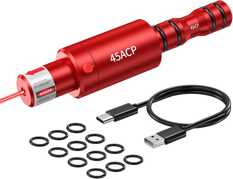 VANTARA 2-in-1 Laser Cartridge with Bore Sighter Suitable for 9mm/38spl/40S&W/10mm/45ACP/22LR/25mm/27mm Caliber, for Shooting Training Practice & Sight Calibration, Rechargeable - Image 1
